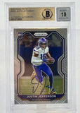 2020 Panini Prizm #398A Justin Jefferson Auto Minnesota Vikings BAS Autograph 10