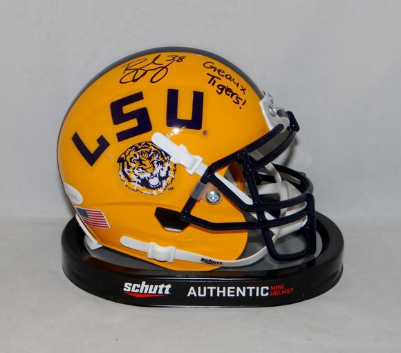 Brad Wing Autographed LSU Tigers Schutt Mini Helmet W/ Geaux Tigers- JSA W Auth