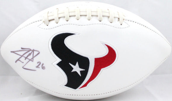 Lamar Miller Autographed Houston Texans Logo Football- JSA Witnessed Auth