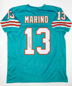 Dan Marino Autographed Teal Pro Style Jersey- JSA Witnessed Auth