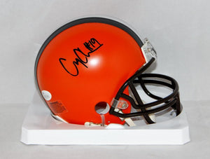 Corey Coleman Autographed Cleveland Browns Mini Helmet- JSA Witnessed Auth