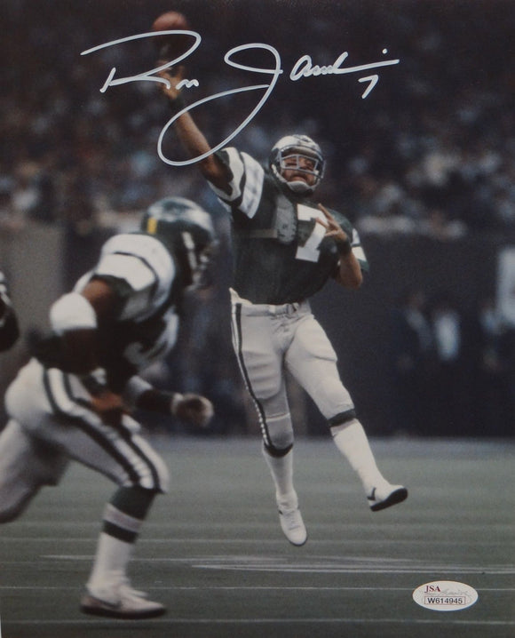 Ron Jaworski Autographed 8x10 Vertical Passing Photo- JSA W Authenticated