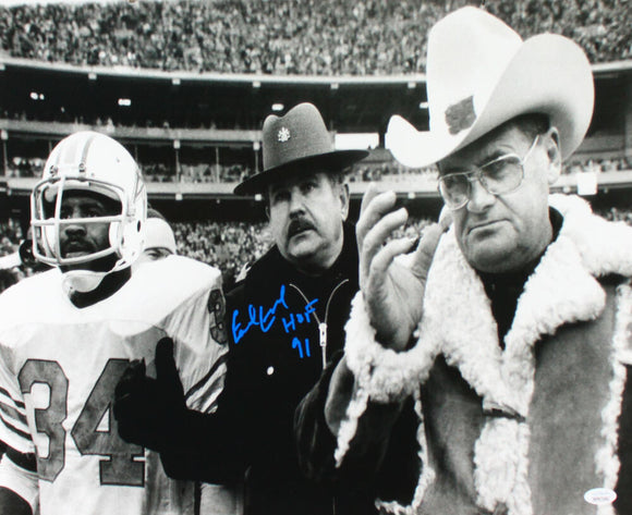 Earl Campbell Signed Oilers 16x20 With Bum Phillips Photo With HOF- JSA W Auth