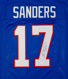 Emmanuel Sanders Autographed Blue College Style Jersey- JSA Witnessed Auth