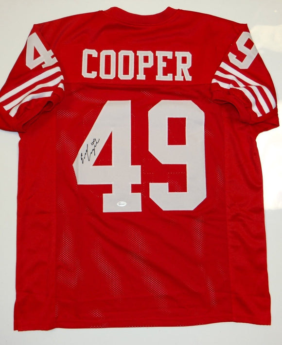 Earl Cooper Autographed Red Pro Style Jersey- JSA W Authenticated