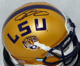 Odell Beckham Autographed LSU Tigers Gold Schutt Mini Helmet- JSA Authenticated