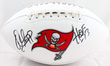 Warren Sapp Autographed Tampa Bay Buccaneers Logo Football w/ HOF-Beckett W Holo