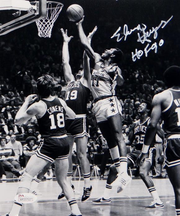 Elvin Hayes Autographed Washington Bullets 8x10 Rebound Photo W/ HOF- JSA W Auth