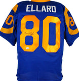 Henry Ellard Autographed Blue Pro Style Jersey- Beckett Hologram *Black