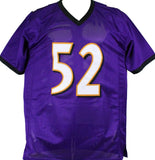 Ray Lewis Autographed Purple Pro Style STAT Jersey-Beckett W Hologram *Black