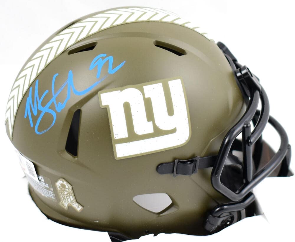 Michael Strahan Signed Giants Salute to Service Speed Mini Helmet-Beck – The Jersey Source Michael Strahan Signed Giants Salute to Service Speed Mini Helmet-Beck – The Jersey Source