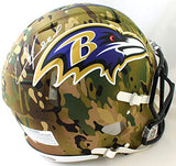 Ed Reed Signed Ravens F/S Camo Speed Authentic Helmet - Beckett W Auth *White