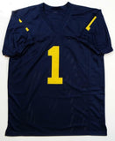 Anthony Carter Autographed Navy College Style Jersey- JSA W Authenticated *1