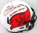 Mike Alstott Autographed Authentic Bucs Lunar Speed F/S Helmet SB- Beckett W*Red