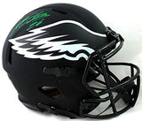 Miles Sanders Autographed Eagles F/S Eclipse Authentic Helmet- JSA W Auth *Green