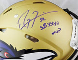 Ray Lewis Signed Ravens F/S Speed AMP Authentic Helmet w/ SB MVP- Beckett W Auth