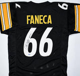 Alan Faneca Autographed Black Pro Style Jersey w/HOF- Beckett W Hologram *Black