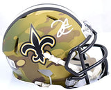 Derek Carr Autographed New Orleans Saints Camo Speed Mini Helmet-Beckett W Holo