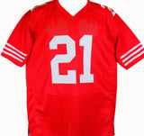 Frank Gore Autographed Red Pro Style Jersey-Beckett W Hologram *Black