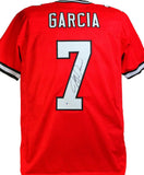 Jeff Garcia Autographed Red Calgary Pro Style Jersey- Beckett W *Black