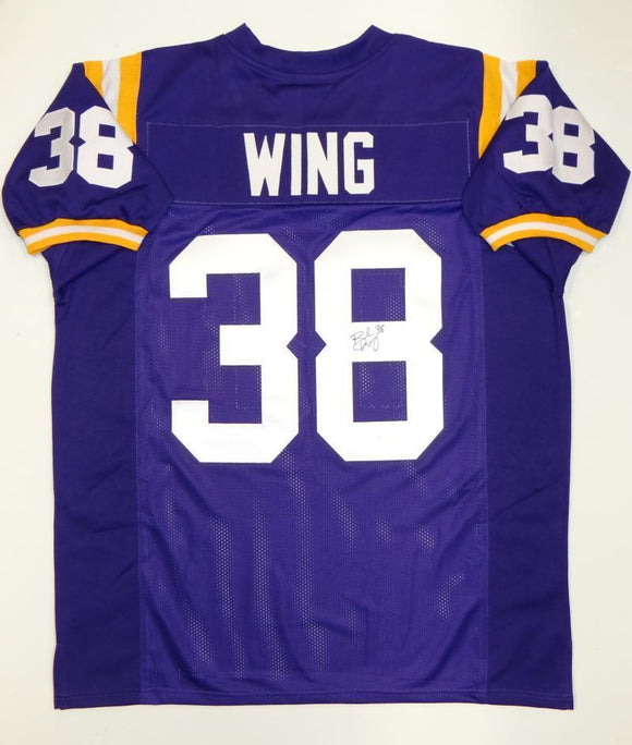 Brad Wing Autographed Purple College Style Jersey- JSA Witnessed Auth