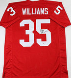 Aeneas Williams Autographed Red Pro Style Jersey w/ HOF - Beckett W Auth *5