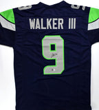 Kenneth Walker III Autographed Blue Pro Style Jersey-Beckett W Hologram *Black