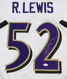 Ray Lewis Autographed White Pro Style Jersey w/HOF - Beckett W Auth *2