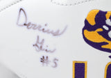 Derrius Guice Autographed LSU Tigers Logo Football- JSA Witness Auth