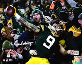 Christian Watson Autographed Packers 8x10 Lambeau Leap Photo -Beckett W Hologram