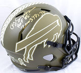 O.J. Simpson Signed Bills F/S Salute to Service Speed Helmet w/HOF,Yds.- JSA W