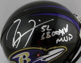 Ray Lewis Autographed Baltimore Ravens Mini Helmet W/ SB MVP Insc- JSA Auth