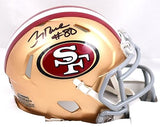 Jerry Rice Autographed San Francisco 49ers Speed Mini Helmet- Fanatics *Black