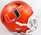 Warren Sapp Autographed Miami Hurricanes F/S Flash Speed Helmet w/Insc.-BAW Holo