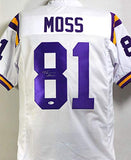 Thaddeus Moss Autographed White College Style Jersey - Beckett W Auth *8