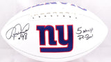 Jessie Armstead Signed New York Giants Logo Football w/5x Pro Bowls-Beckett W