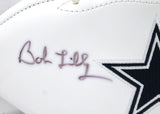 Bob Lilly Autographed Dallas Cowboys Logo Football With HOF 1980- JSA W Auth