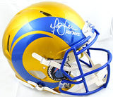 Marshall Faulk Signed Rams F/S Flash Speed Authentic Helmet w HOF-Beckett W Holo