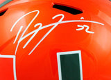 Ray Lewis Autographed Miami Hurricanes F/S Riddell Flash Speed Helmet-BAW Holo