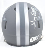 Tony Dorsett Autographed Dallas Cowboys Slate Speed Mini Helmet-Beckett W Holo