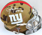 Lawrence Taylor Autographed NY Giants Camo Mini Helmet w/ HOF- Beckett W *White