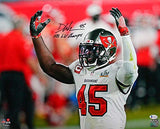 Devin White Signed Buccaneers 16x20 Arms Up Photo W/ Insc-  Beckett W Auth *Blac