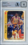 1986-87 Fleer Stickers #7 Magic Johnson Lakers BGS Autograph 10