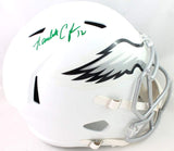 Randall Cunningham Signed Eagles F/S Flat White Helmet - Beckett W Auth *Green