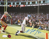 Mario Manningham Autographed 8x10 TD Catch Photo- JSA Authenticated