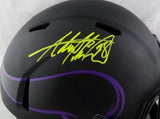 Adrian Peterson Signed Vikings F/S Eclipse Speed Helmet - Beckett W Auth *Yellow