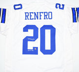 Mel Renfro Autographed White Pro Style Jersey w/HOF - Prova *Silver *2