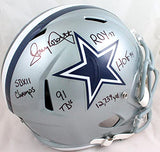 Tony Dorsett Autographed Dallas Cowboys F/S Speed Helmet w/5 Insc-JSA W *Black