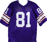 Anthony Carter Autographed Purple Pro Style Jersey- JSA Witness Authenticated *1