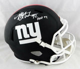 Michael Strahan Signed NY Giants F/S Flat Black Helmet w/ HOF - Beckett Auth